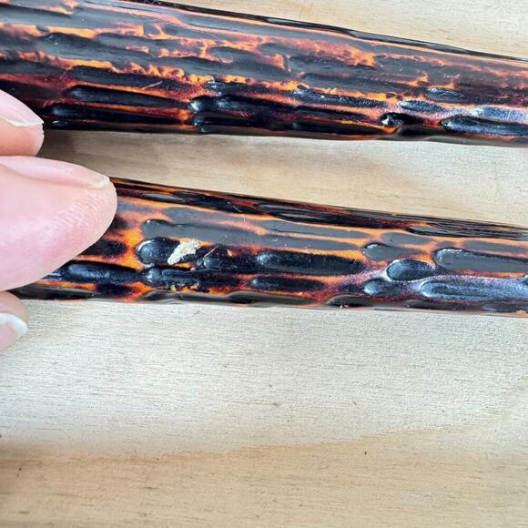 VTG Westall Richardson Sheffield England 6 Steak Knifes Bakelite Antler Handles - Picture 6 of 7